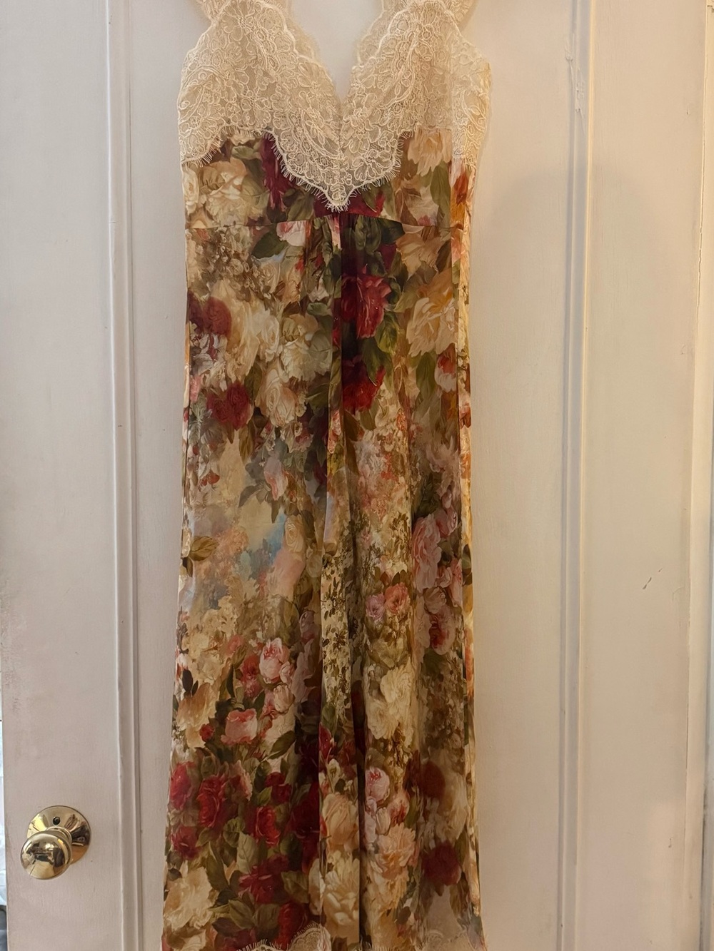 Zimmermann Cream Lace-Trim Floral Dress
